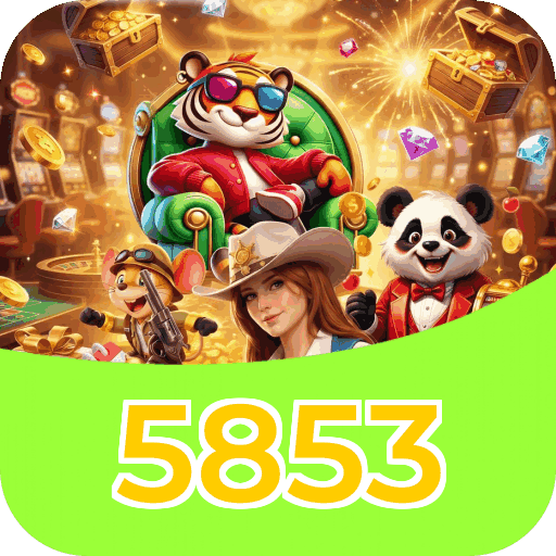 Interface do aplicativo 5853 mostrando jogos disponíveis no iOS e Android